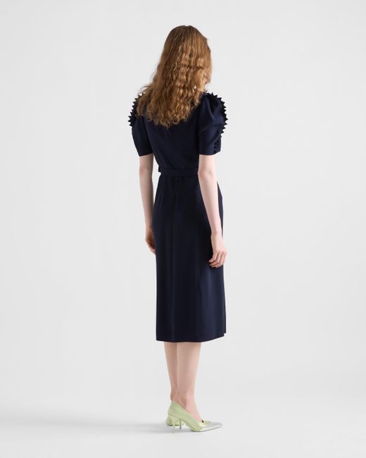 Robe En Crêpe-Satin Prada en coloris Blue