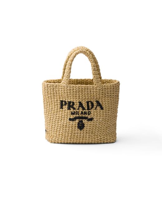 Prada Metallic Small Crochet Tote Bag