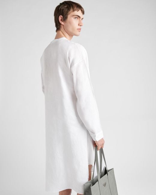 Prada White Linen Shirt for men