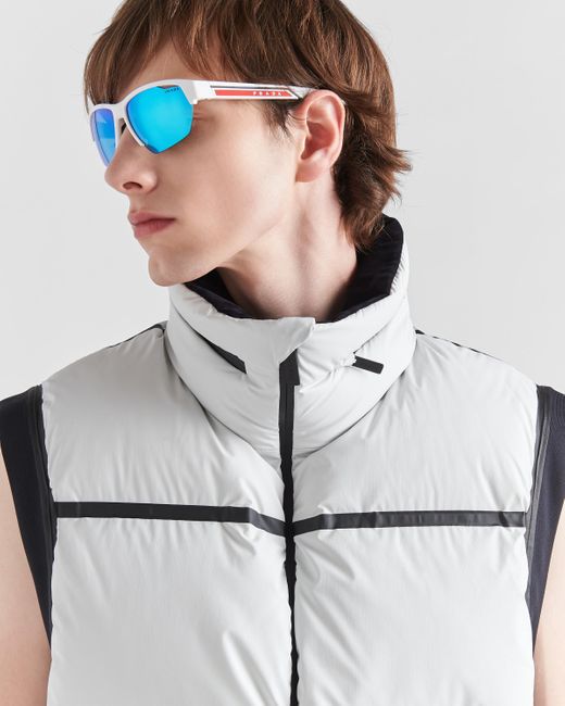 Prada White Light Technical Fabric Down Vest for men