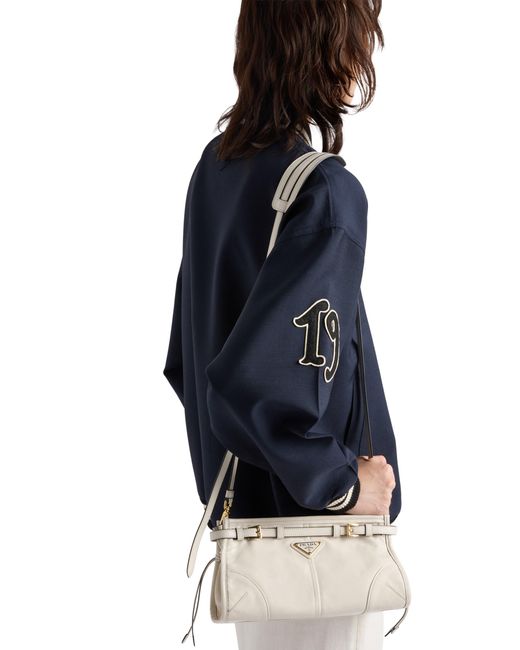 Prada Natural Bonnie Small Leather Shoulder Bag