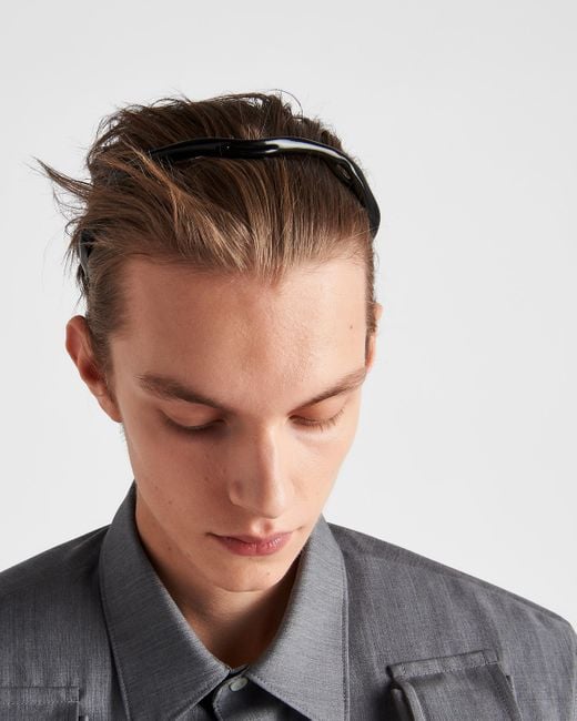 Prada Multicolor Nylon Fiber Headband for men