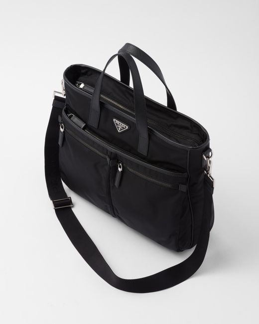 Sac En Re-Nylon Et Cuir Prada pour homme en coloris Black