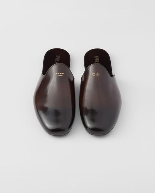 Prada Multicolor Brushed Leather Slippers for men