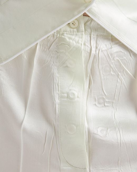 Prada White Vintage-Look Satin Pajamas With Shorts