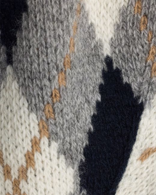 Prada Gray Argyle Knit Beanie