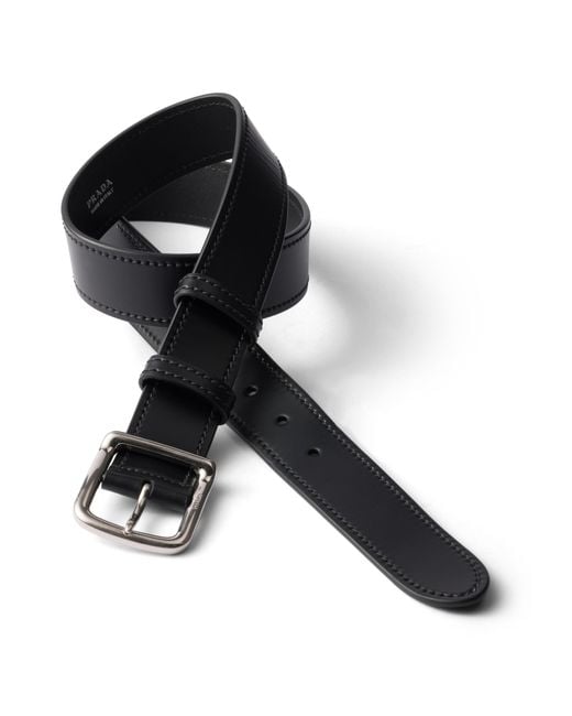 Prada Black Leather Belt for men