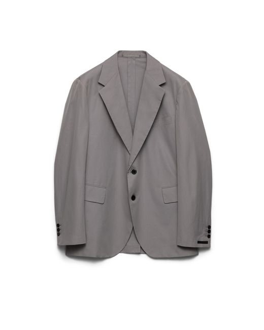 Prada Gray Single-Breasted Cotton Jacket for men