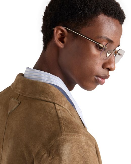 Prada White Sunglasses With The Iconic Metal Plaque for men