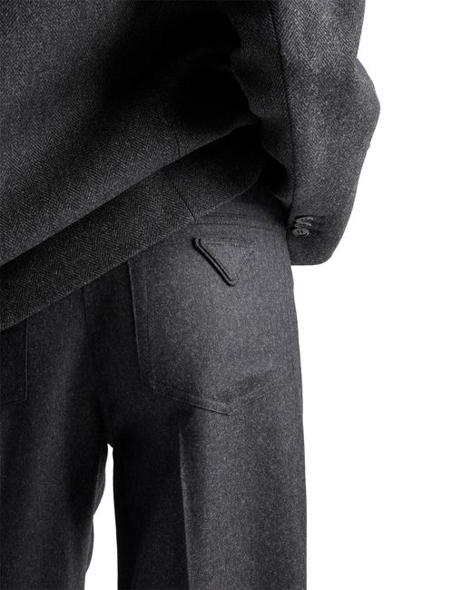 Prada Black Wool Flannel Pants