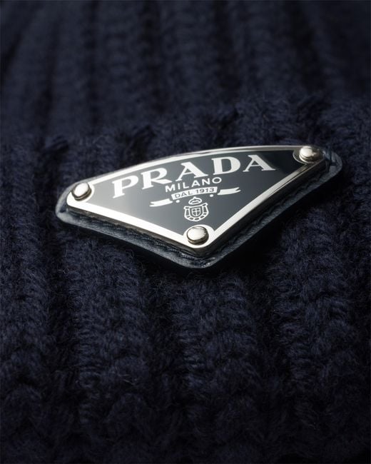Prada Blue Wool Beanie for men
