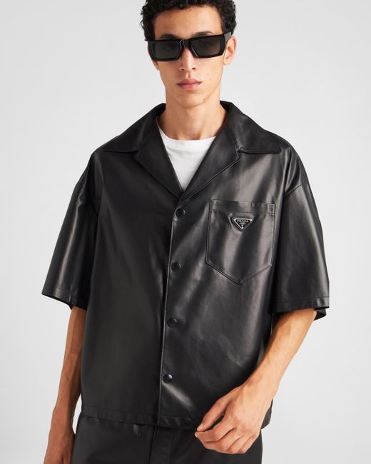 Prada Black Nappa Leather Shirt