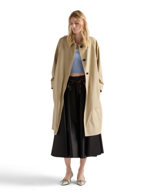Prada Natural Single-Breasted Cotton Canvas Coat