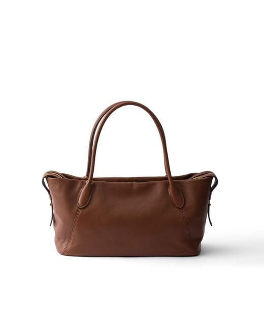 Prada Brown Ouvert Large Leather Tote Bag