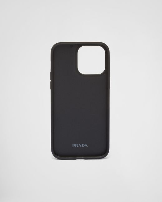 Cover In Pelle Per Iphone 14 Pro Max di Prada in Black