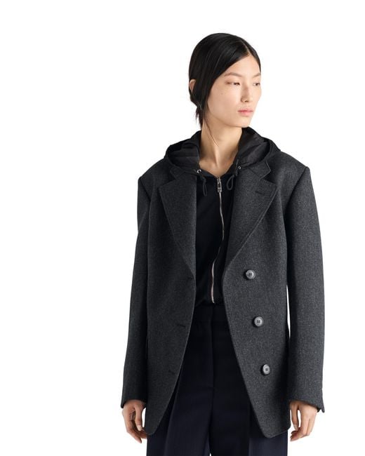 Prada Black Reversible Jersey Hoodie