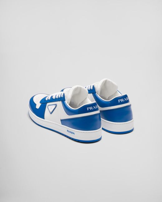 Prada Downtown Sneaker Aus Leder in Blue für Herren