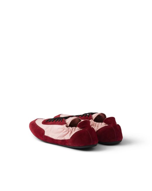 Prada Multicolor Collapse Re-Nylon And Suede Sneakers
