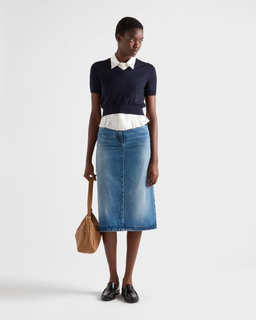 Gonna Svasata di Prada in Blue