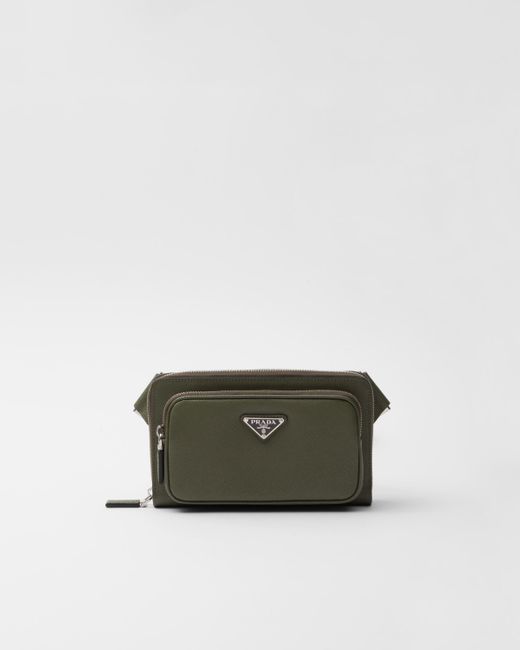 Prada Green Saffiano Leather Belt Bag for men