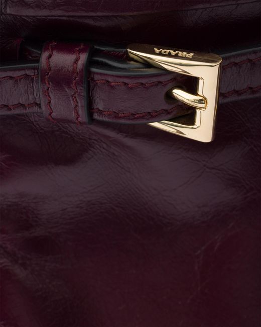 Prada Purple Bonnie Leather Mini Shoulder Bag, Burgundy