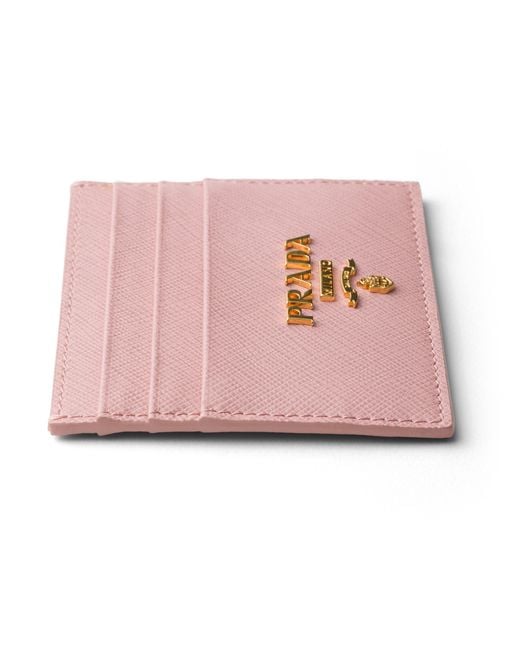 Prada Pink Saffiano Leather Card Holder