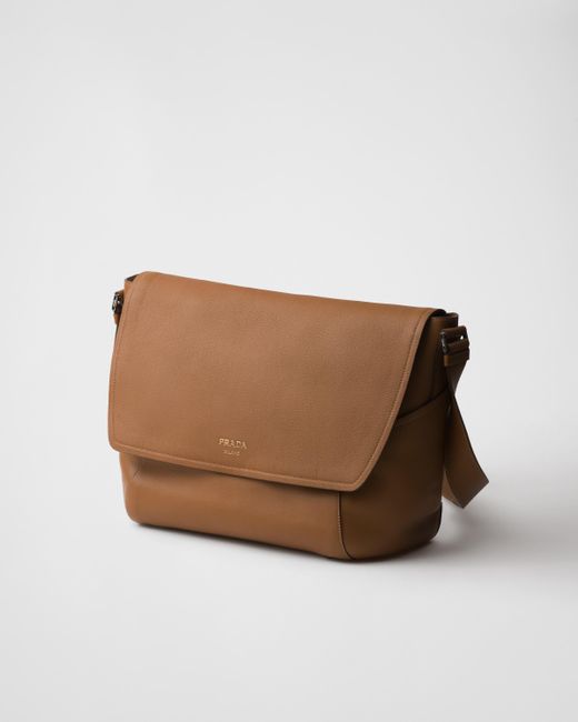 Prada Brown Leather Shoulder Bag for men