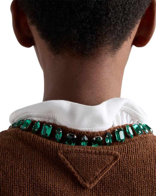 Prada Brown Wool And Cashmere Crew-Neck Sweater