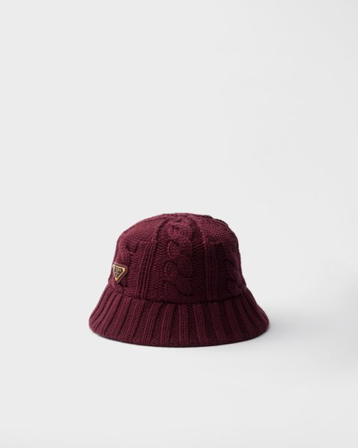 Prada Red Wool Bucket Hat
