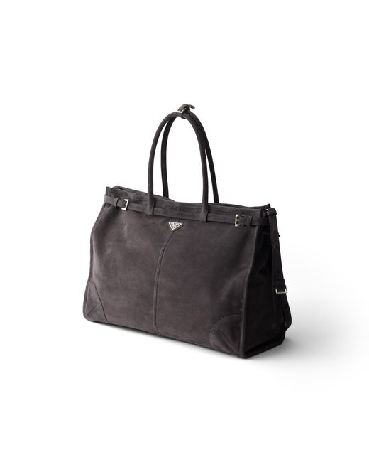 Prada Black Bonnie Suede Tote Bag for men