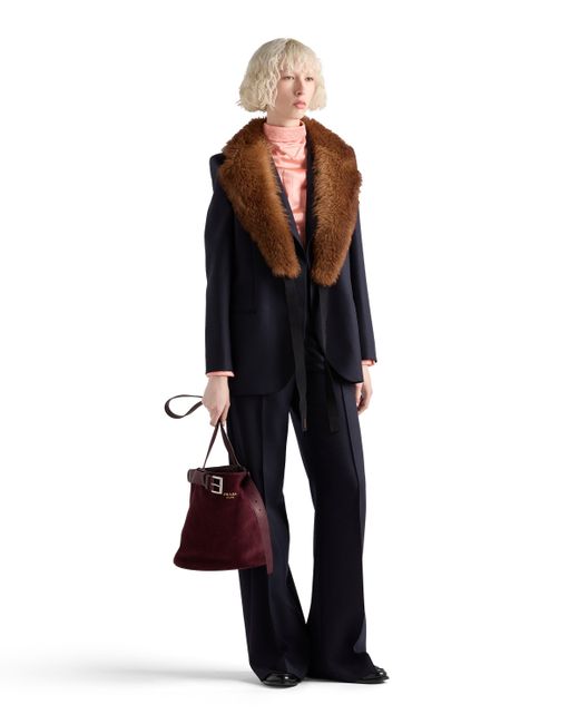 Pantalones De Lana, Mujer, Talla Prada de color Blue