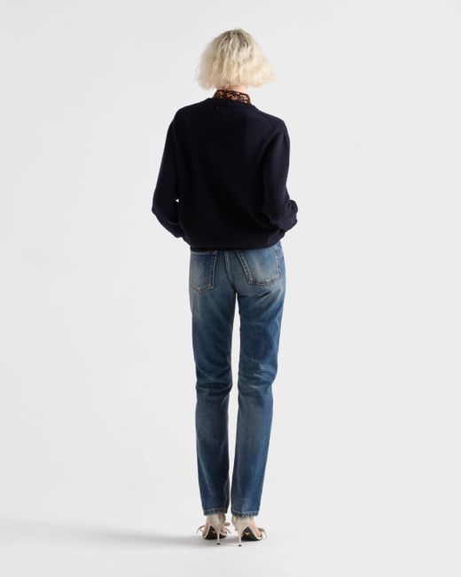 Maglia Girocollo di Prada in Blue