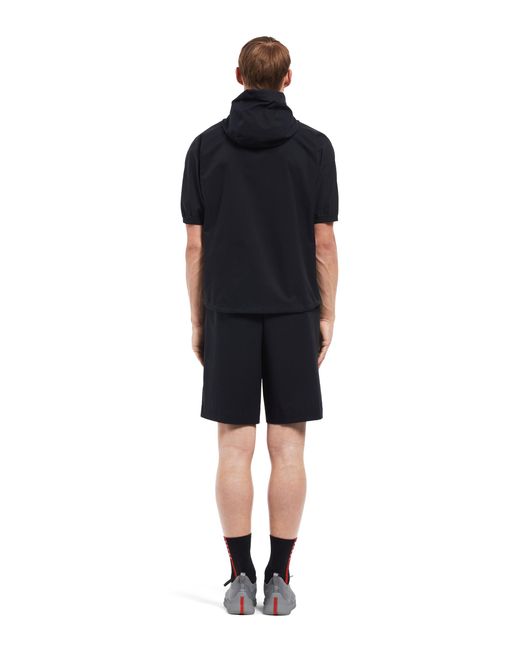 Prada Blue Light Bi-stretch Short-sleeved Jacket for men