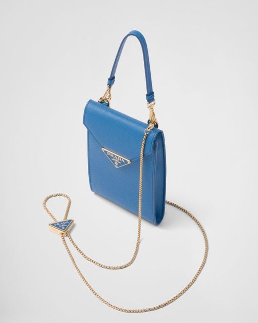 Prada Blue Mini Bag Aus Saffiano-leder