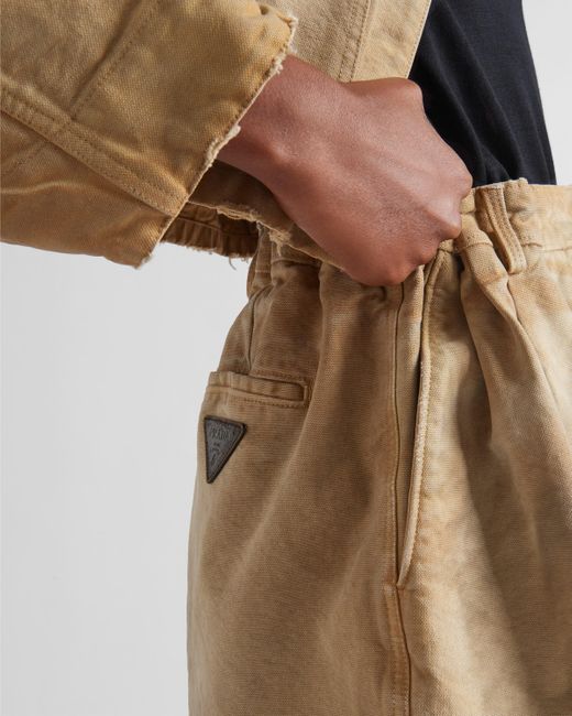 Prada White Canvas Shorts