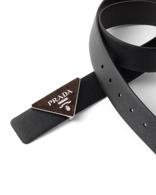 Prada White Buckle For Suede Belt Strap for men