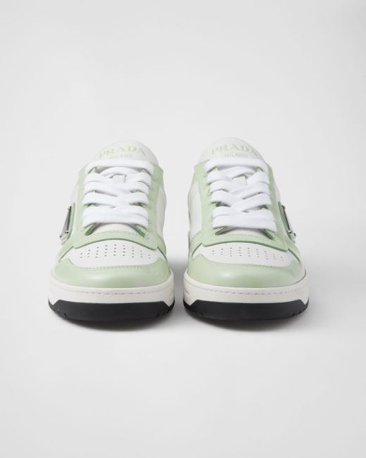 Prada White Downtown Leather Sneakers