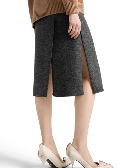 Prada Black Rush Stitch Skirt