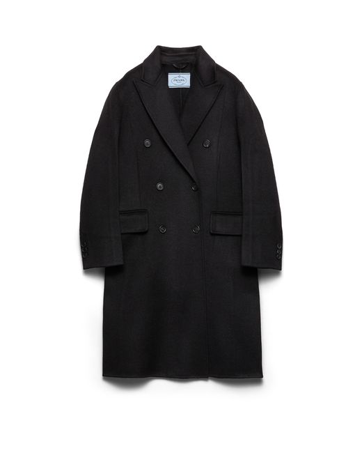 Prada Black Double-Breasted Double Cashwool Coat
