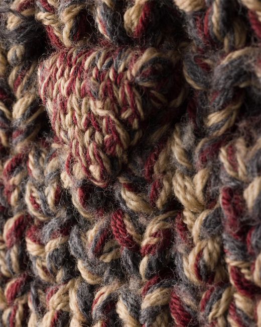 Prada Brown Mélange Wool Knit Collar
