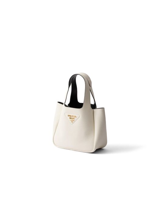 Prada White Liaison Mini Leather Handbag