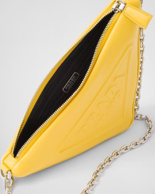 Prada Yellow Triangle Leather Mini-bag