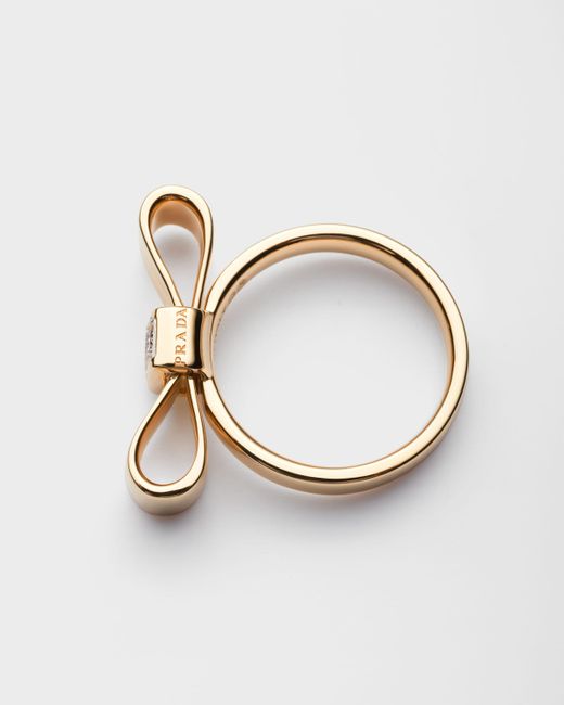 Prada White Eternal Bow Ring