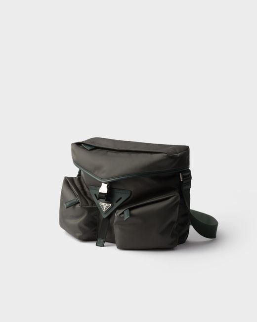 Prada Black Re-Nylon And Leather Shoulder Bag for men