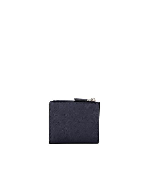 Prada Blue Small Saffiano Leather Wallet for men