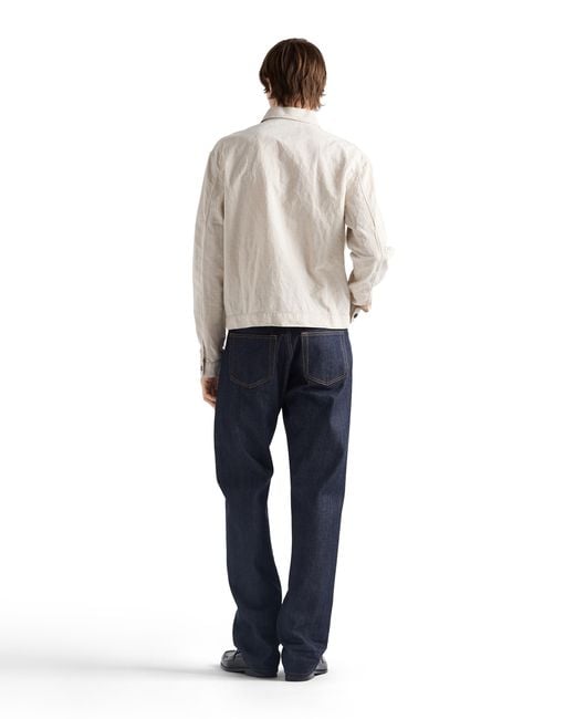 Prada White Chambray Blouson Jacket for men