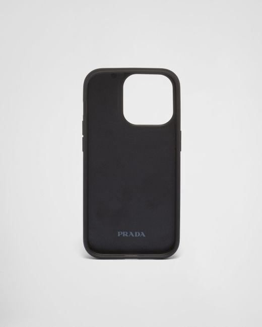 Coque Pour Iphone 14 Pro En Satin Prada en coloris Black