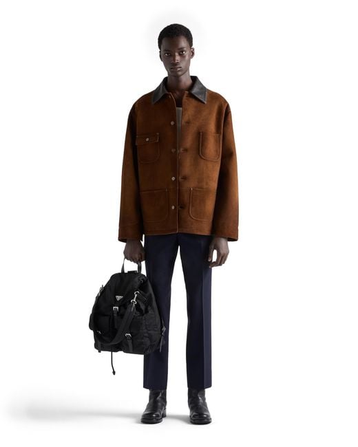 Prada Brown Suede Caban Jacket for men