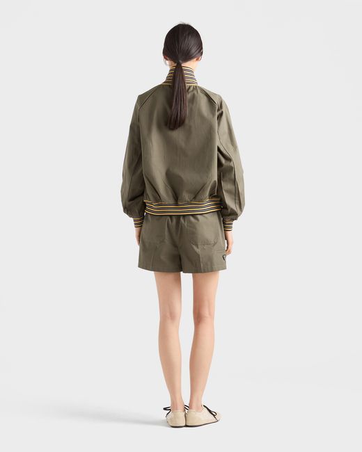 Prada Green Poplin Shorts, Forest