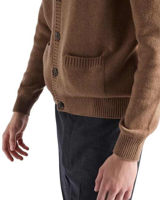 Prada Brown Cashmere Cardigan for men